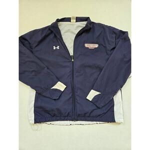 UNDER ARMOUR SENIOR BOWL Football Full Zip Windbreaker Jacket Mens L Navy Blue